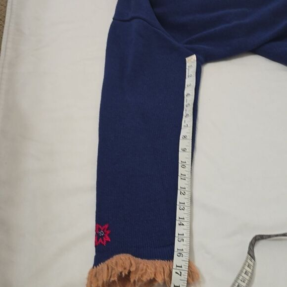 STORYBOOK KNIT Vintage 90s Boho Fringe Beaded Cardigan SZ LARGE - Picture 8 of 9